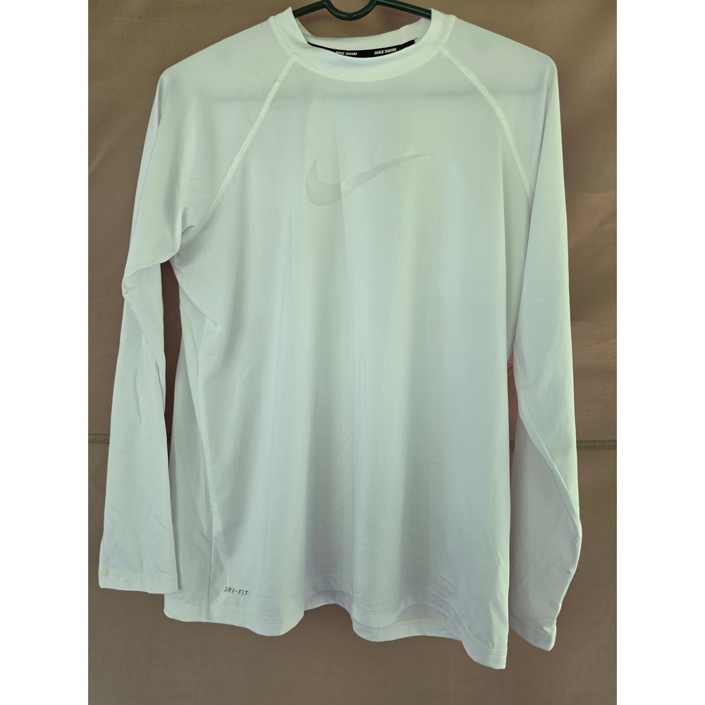 Nike Swim Mens XL White Dri-FIT Long Sleeve Rash Guard Performance Shirt